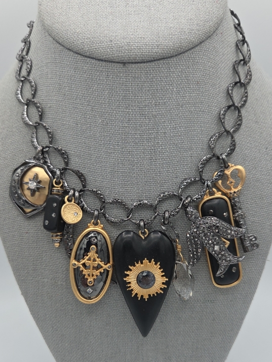 Chico's Jewelry - 5 for $25! Chico's Mixed Metal Black Heart Charm Necklace